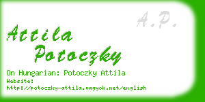 attila potoczky business card